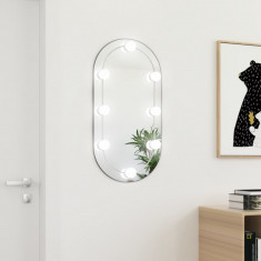 Oglinda ovala cu lumini LED, 80x40, cm sticla GartenMobel Dekor