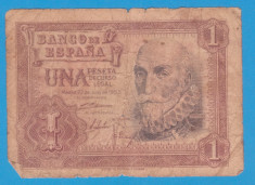 (1) BANCNOTA SPANIA - 1 PESETA 1953 (22 IIULIE) foto