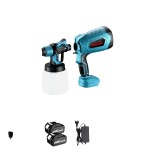 Pistol de vopsit electric fara fir, 1500W, capacitate 1000ML, duze interschimbabile, culoare albastra, set cu 2 baterii 1EU Plug
