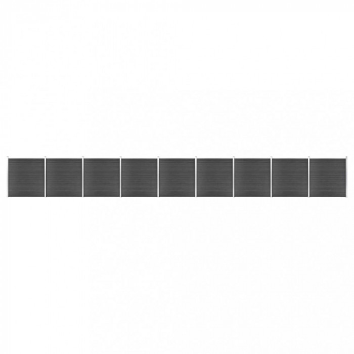 Set de panouri de gard, negru, 1564x186 cm, WPC GartenMobel Dekor