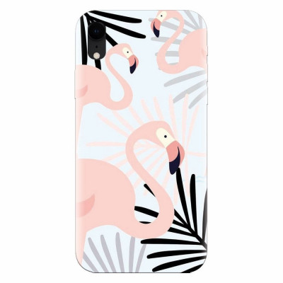 Husa silicon pentru Apple Iphone XR, Flamingo foto