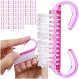 Cumpara ieftin Set 100 perii pentru unghii, 6.5 x 3.2 x 1.5 cm, geanta inclusa, roz