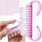 Set 100 perii pentru unghii, 6.5 x 3.2 x 1.5 cm, geanta inclusa, roz