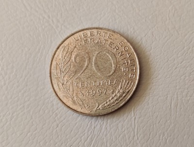 Franța - 20 centime (1997) monedă s106 foto