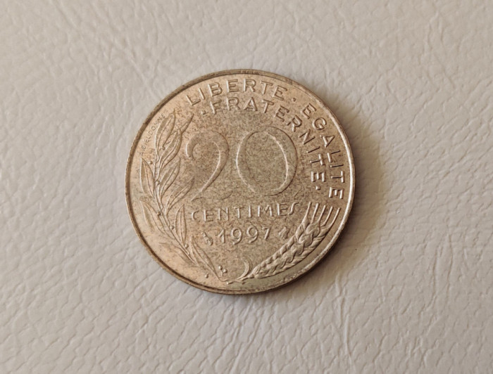 Franța - 20 centime (1997) monedă s106
