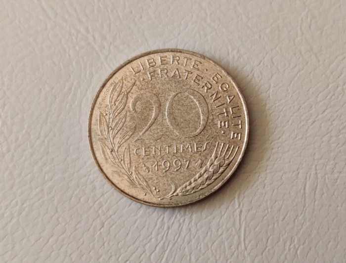 Franța - 20 centime (1997) monedă s106