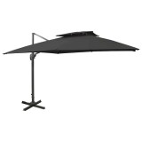 Cumpara ieftin Umbrela in consola cu invelis dublu, negru, 300x300 cm