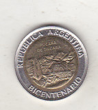 bnk mnd Argentina 1 peso 2010 unc , bimetal , Pucara de Tilcara