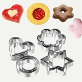 Forme metalice pentru fursecuri,4 modele,12 bucati set