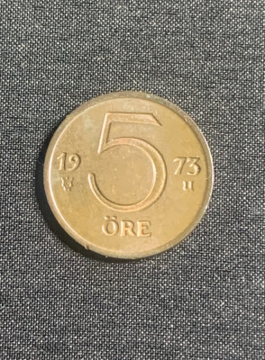 Moneda 5 ore 1973 Suedia foto