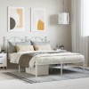 Gossi cadru de pat metalic cu tablie, alb, 135x190 cm