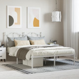 VidaXL Cadru de pat metalic cu tăblie, alb, 140x200 cm