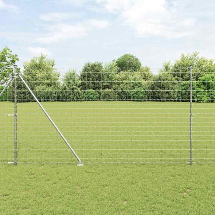 vidaXL &Icirc;ngrădire cu st&acirc;lpi Argintiu 1.6 x 10 m Oțel