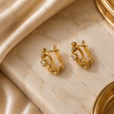 Cumpara ieftin Cercei Scanteia Elegantei , Cercei placati 14K