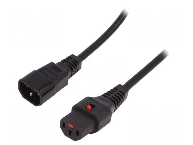 Cablu de Alimentare IEC C13 C14 1,5m cu Blocare