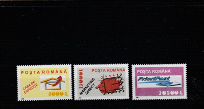 Romania 2002-Servicii postale-Uzuale,,serie 3 valori dantelate,MNH foto