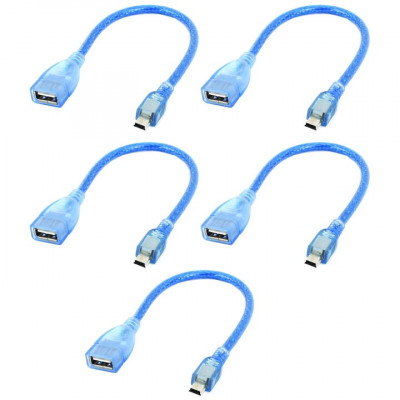 Set 5 cabluri OTG USB 2.0 tip A (mama) - mini USB 2.0 (tata), pentru preluare de date case de marcat, cu o lungime de 30 cm - Phuture&amp;Acirc;&amp;reg; &amp;acirc;&amp;euro;&amp;lsaquo;&amp;acirc;&amp;euro;&amp;lsaquo;&amp;acirc;&amp;euro;&amp;lsaquo;&amp;acirc;&amp;euro;&amp;lsaquo;&amp;acirc;&amp;euro; foto