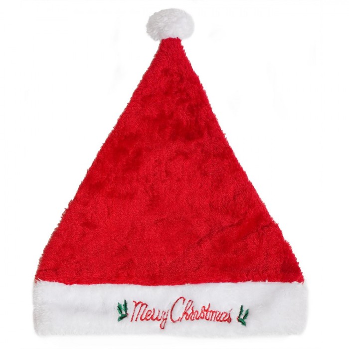 Căciulă Crăciun, MERRY CHRISTMAS, 39 cm, Roșu, Pentru Copii