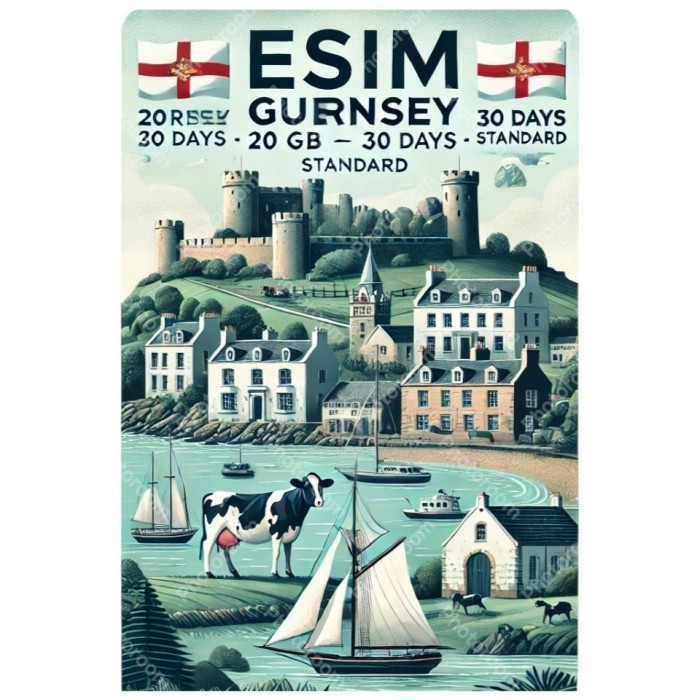 eSIM Guernsey, 20GB, 30 Days, Standard