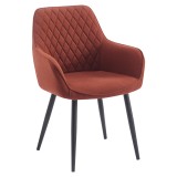 Cumpara ieftin Fotoliu de design textil maro metal negru Oskor 55.5x58.5x83.5 cm