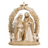 Cumpara ieftin Decoratiune Nasterea Domnului polirasina bej aurie 19x7x24 cm