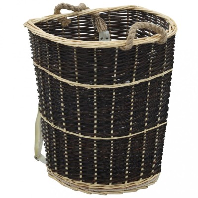 vidaXL Coș lemne foc cu curele de transport natural 57x51x69 cm salcie foto