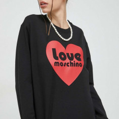 Love Moschino bluza femei, culoarea negru, cu imprimeu