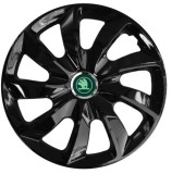 Cumpara ieftin Set 4 Capace Roti 17 inch, Stig Negru Lucios, Compatibil Cu Skoda Nou Verde