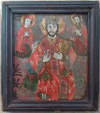 Sfantul Nicolae// icoana pe glaja, atelier transilvanean sec. XIX