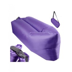 Saltea autogonflabila pentru camping plaja sau piscina tip sezlong 230 - 70cm culoare Violet