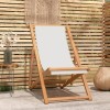 Scaun exterior pliabil lemn tec Gossi, crem, 56x105x96 cm, spatar reglabil