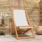 Gossi scaun de exterior, crem, 56 x 105 x 96 cm, lemn de tec