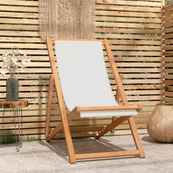 Gossi scaun de exterior, crem, 56 x 105 x 96 cm, lemn de tec