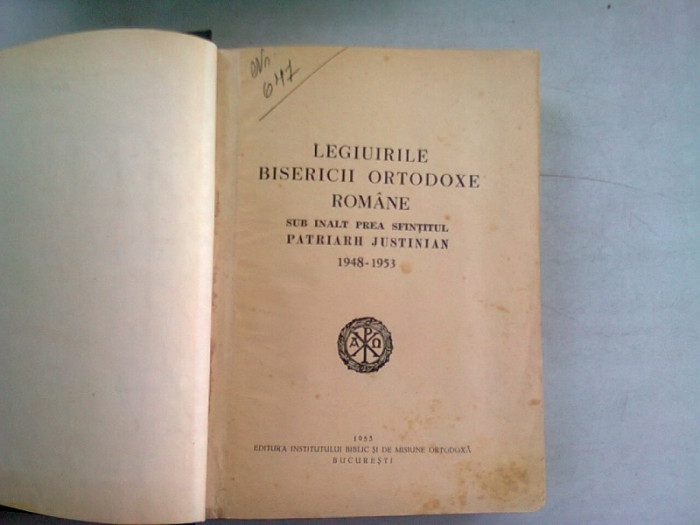 Legiuirile bisericii ortodoxe romane sub Inalt Prea Sfintitul Patriarh Justinian 1948-1953