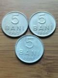 Moneda Romania 5 bani 1963,1966,1975