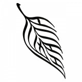 Decoratiune perete Krodesign Leaf, Lungime 100 cm, negru, VivaTechnix