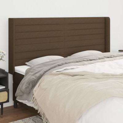 Tablie de pat cu aripioare maro &amp;icirc;nchis 183x16x118/128 cm textil GartenMobel Dekor foto