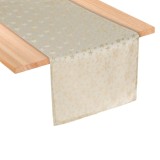 Runner Decorativ de Craciun Ecru cu Stele Aurii 160X33m, CMCLASS