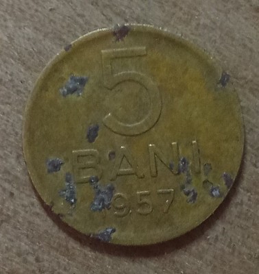 MNDRO10 moneda RPR Romania 5 bani 1957 foto
