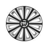Trend Set 4 capace roti Silver/black cu inel cromat Trend R16 Compatibil Cu Dacia Trend Silver-Black, Autohelix MSA