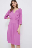 Cumpara ieftin United Colors of Benetton rochie culoarea violet, mini, evazati