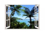 Sticker decorativ, Fereastra 3D, Ocean, 85 cm, 180STK, natura si peisaje
