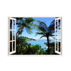 Sticker decorativ, Fereastra 3D, Ocean, 85 cm, 180STK