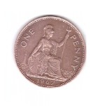 Moneda Marea Britanie 1 penny 1967, stare buna, curata