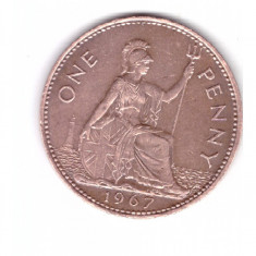 Moneda Marea Britanie 1 penny 1967, stare buna, curata