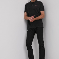 Levi's tricou polo bărbați, culoarea negru, material uni 35883.0007-Blacks