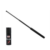 Cumpara ieftin Set baston telescopic pliabil si spray paralizant chili, DEPOX&reg;, 51 cm/ 60 ml, maner antiderapant, negru