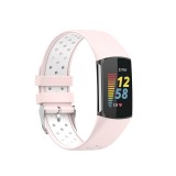 Cumpara ieftin Curea Bratara sport Edman pentru Fitbit Charge 5, Roz/Alb