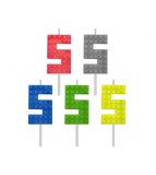 Set 5 lumanari tort model blocuri cifra 5.5 cm-Tip Cifra 5