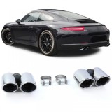 Tavite de evacuare duale lustruite potrivite pentru Porsche 911 991.1 11-15 3.4 350CP Performance AutoTuning